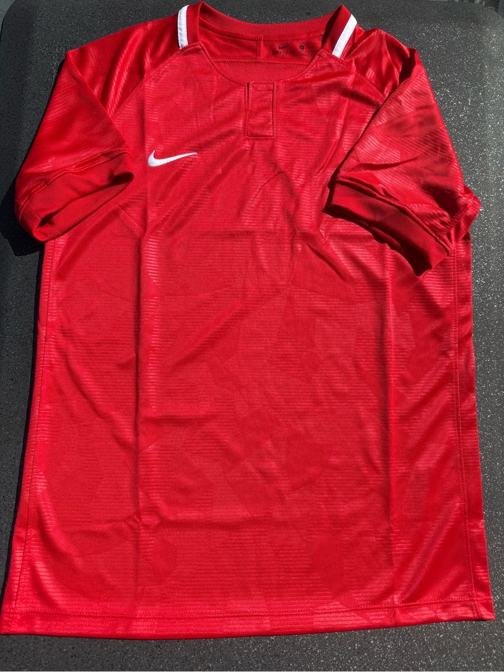 Nike Red Dri-Fit Athletic Top with Black Logo